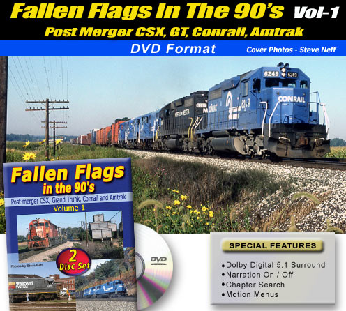 Fallen Flags in the 90s Volume 1 Post Merger CSX, Grand Trunk, Conrail and Amtrak 2-Disc DVD